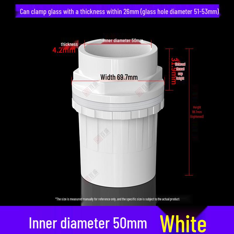 PVC Fish Tank Inlet/Outlet Waterproof Connector with Extended Male/Female Threads