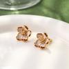 Women's Light Luxury Small Fragrant Wind Enamel Flower Earrings Unique Light Luxury Vintage Fashion Versatile Earrings