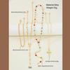 Women's Rhinestone Cross Pendant Tassel Layered Necklace
