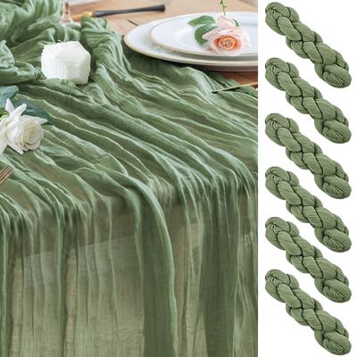 1/2/4/6pcs Cheesecloth Table Runner Boho Gauze Table Runner 40x270cm for Wedding Bridal Shower Birthday Party