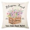 Seasons Throw Pillow Cover Spring Linen Flowers Truck Cushion Office Throw Pillow Cushion Throw Pillow Cushion