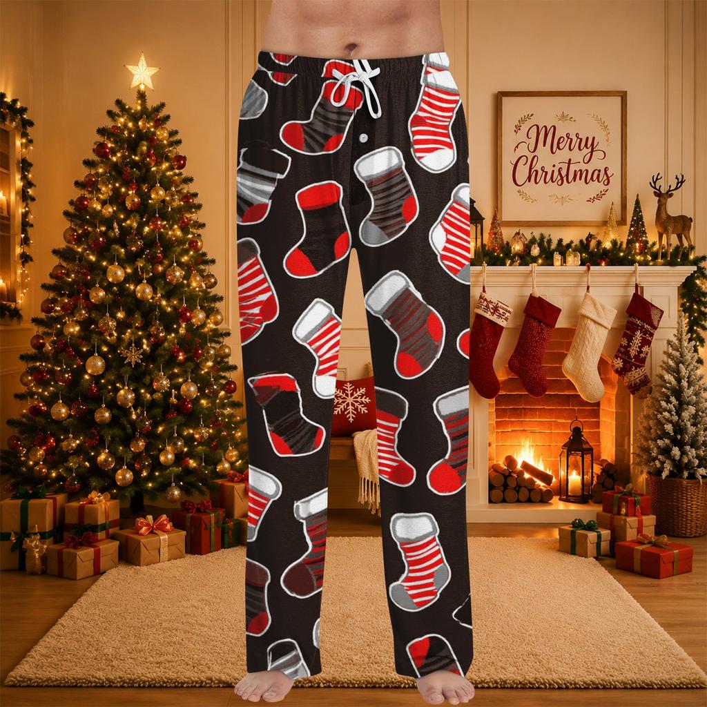 Men's Christmas Print Sleep Pants for Casual At Home