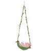 Hanging Hammock Swing Pig Figurine Cute Resin Reading Pig Tree Decor Statue for Garden Outdoor