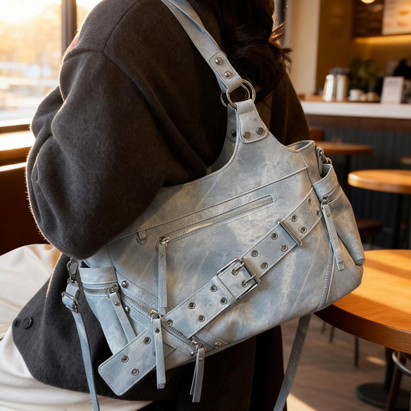 Winter retro bag women's 2025 new niche large-capacity commuter messenger bag fashionable versatile shoulder tote bag