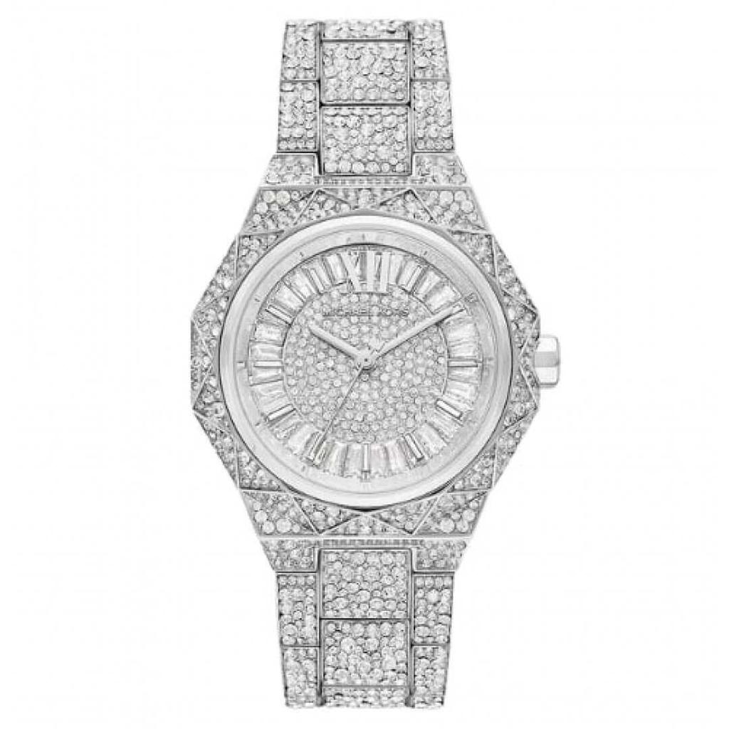 Michael Kors Raquel Three-Hand Stainless Steel Pavé Watch