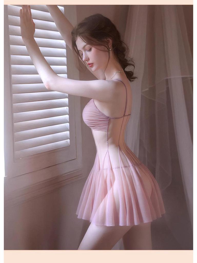 Damen Sexy Bügel Push-up Mesh Camisole Nachthemd