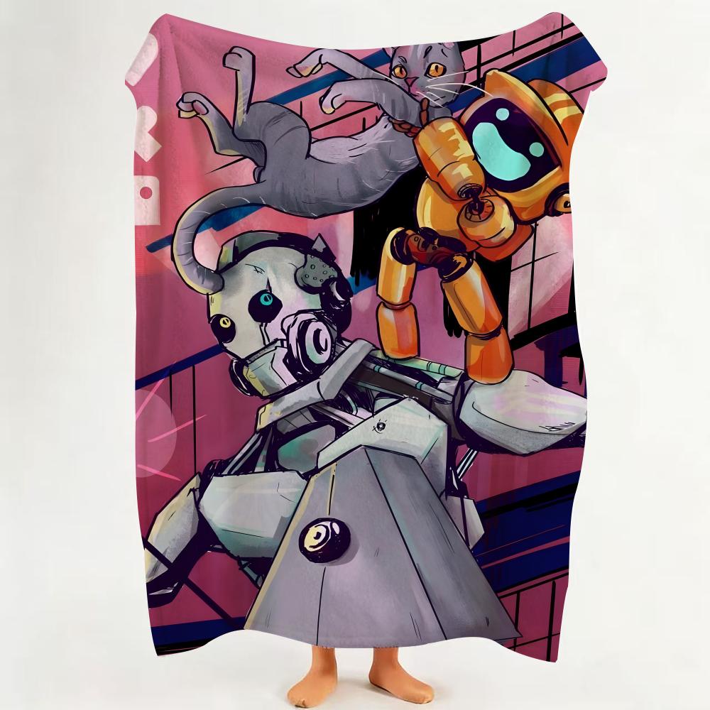 animation L Love D Death R Robots Throw Flannel Throw Blanket Suitable for Sofa Living Room Bedroom