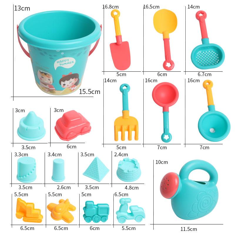 Children's Beach Toy Set: Bucket, Sand Molds, Shovel & Digging Tools for Sand and Water Play