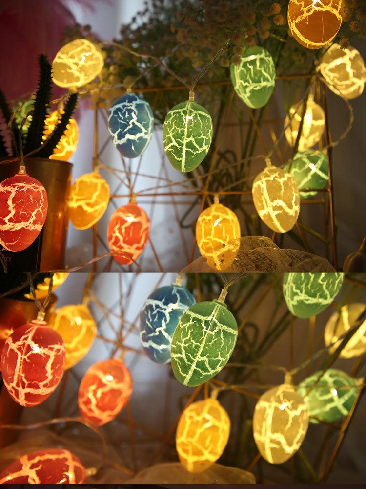Rechargeable LED Crackle Color Egg String Lights for Holiday and Easter Decoration