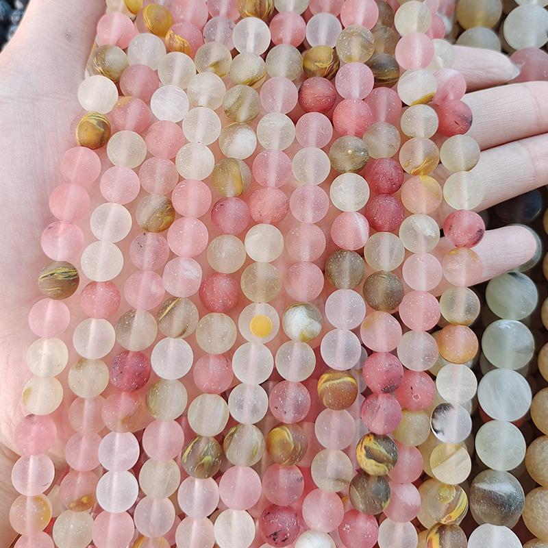6/8/10mm Matte Stone Beads Natural Stone Beads Round Loose Spacer Beads For Jewelry Making DIY Bracelet Necklace Accessories