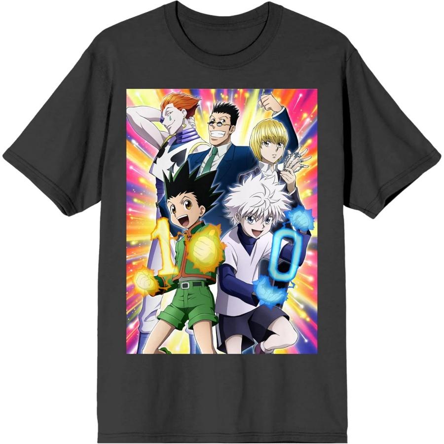 

Hunter X Hunter 10th Anniversary Group Shot Crew Neck Short Sleeve Charcoal Men s T-shirt XXXXXL чорний