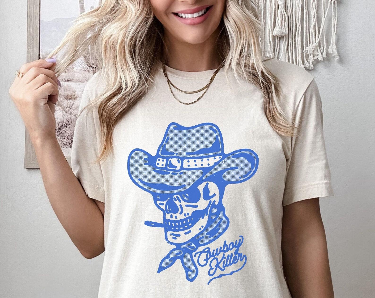 Cowboy Killer Shirt, Vintage Western Shirt, Country T-Shirt, Graphic Western Shirt, Rodeo Shirt, Cowboy Shirt, Cowgirl T-Shirt, Skeleton Shirt S