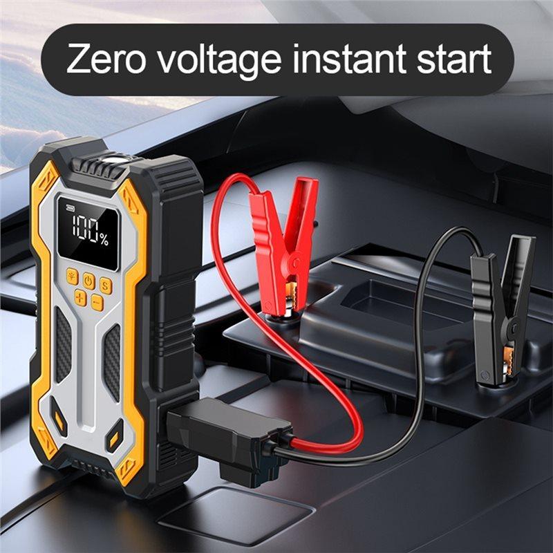 A80X-Car Jump Starter With 10000Mah Air Compressor LCD Screen Portable Booster Battery
