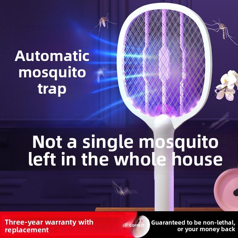 Rechargeable electric mosquito swatter , powerful lithium battery mosquito killer lamp, two-in-one mosquito repellent and killer device, fly swatter