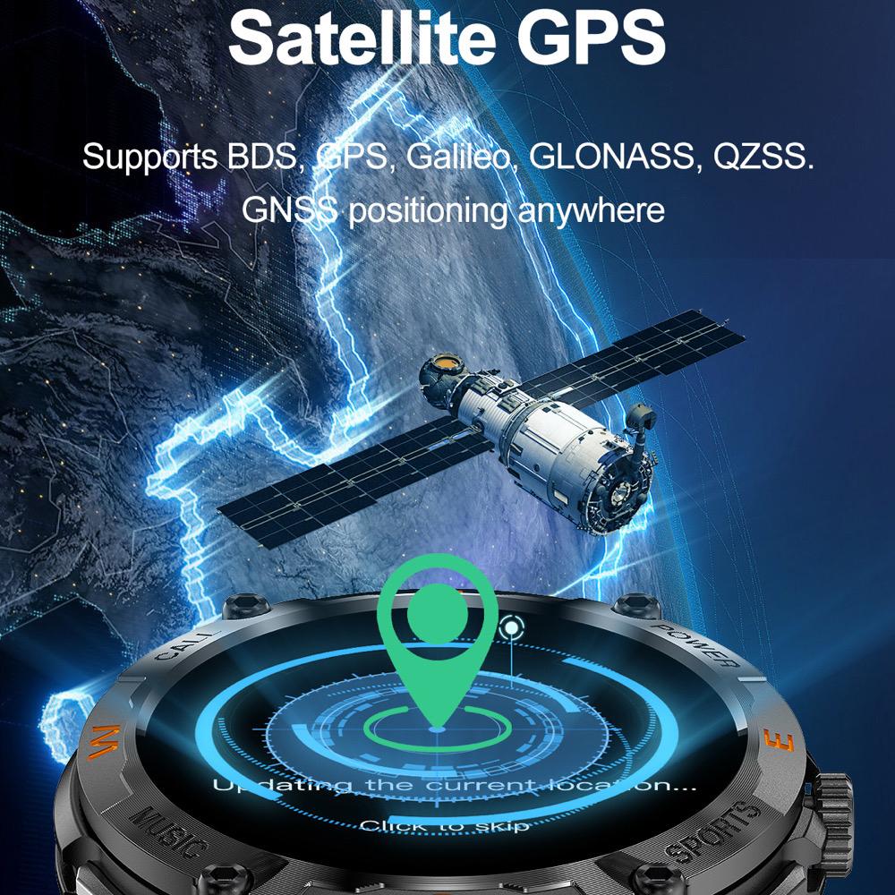 Outdoor GPS Smart Watches Men  Screen Blue Tooth Call Sports Heart Rate Health Detection Deep Waterproof Smartwatch Sleep