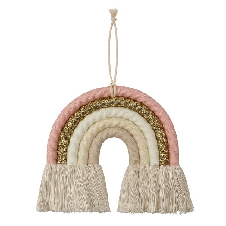 Colorful Woven Macrame Rainbow Wall Decor Party Decoration for Kids Baby Nursery