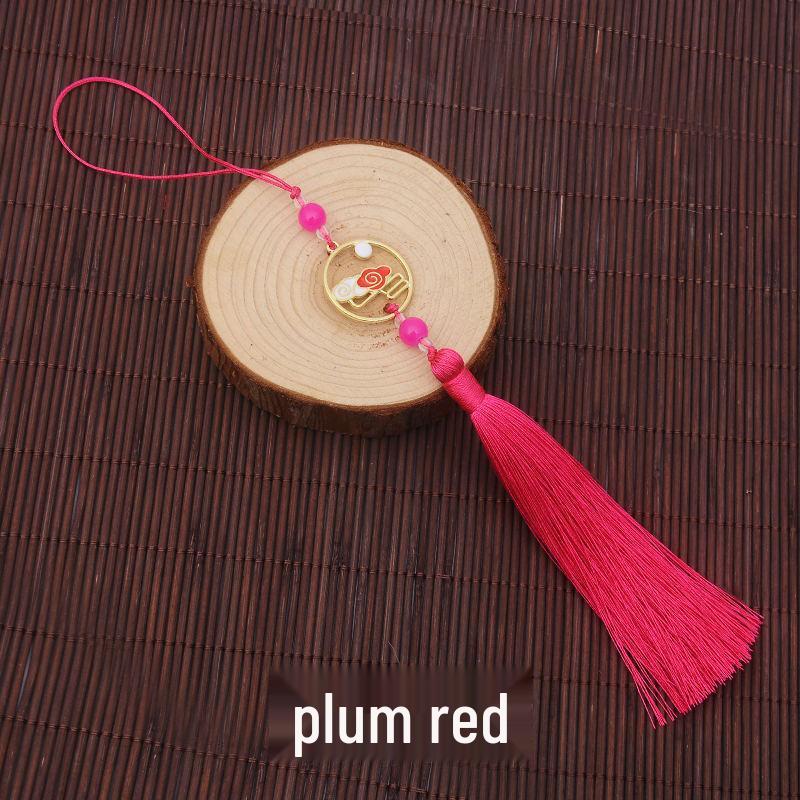 

Colorful Clouds Chasing the Moon Tassel Pendant for Hanfu Qipao - 12CM Fan Lantern Jade Lapel Accessory