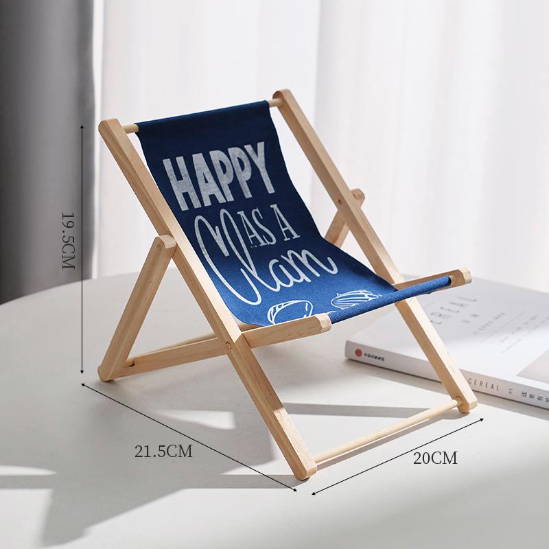 Mediterranean Wooden Mini Beach Chair Ornament - Children's Room Decor Accessory and Gift