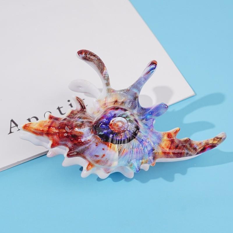High Quality Wave Crab Claw Clips Conch Ocean Design Shark Hair Clips Geometry High Ponytail Barrette Hairpin Hair Accessory