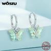 WOSTU 925 Sterling Silver Jemné barevné motýlkové náušnice pro ženy Jemné šperky Dárek k narozeninám