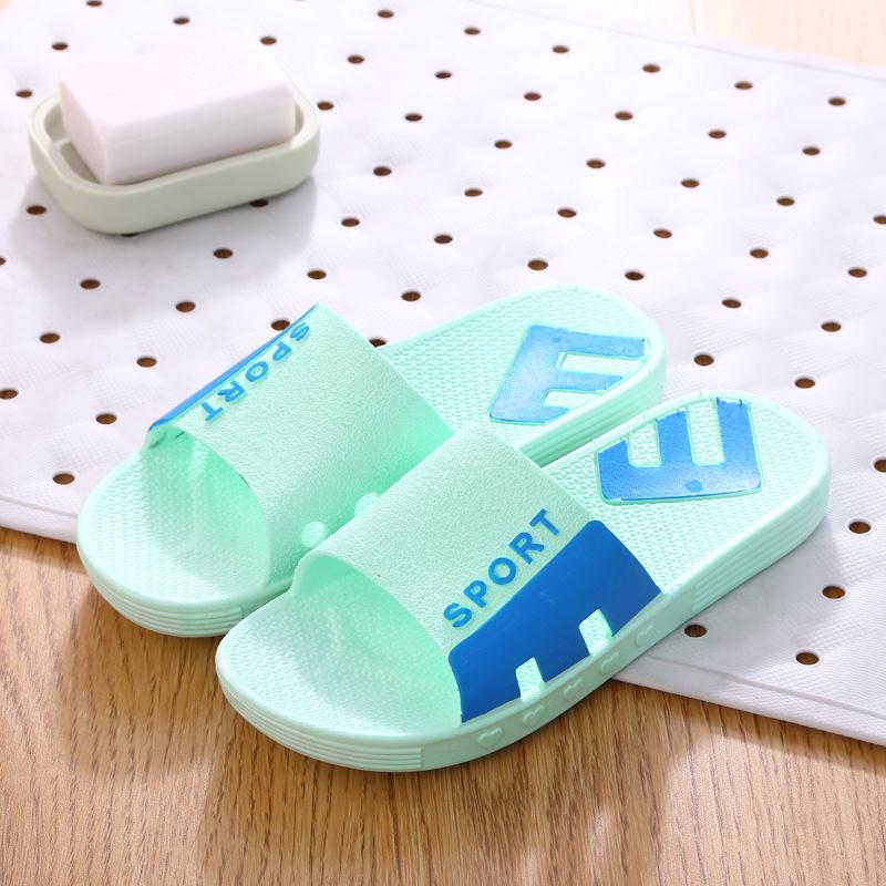 

Летние тапочки для ванной комнаты с нескользящей толстой подошвой для дома, модные женские тапочки для дома 36-37 зелёный