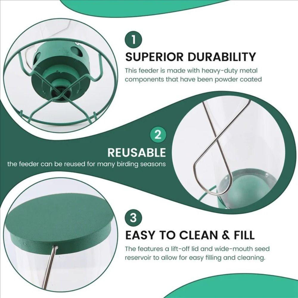 New Squirrel-Proof Wild Bird Feeder Metal Safety Hanging Bird Feeder Portable Large Capacity Outdoor Bird Feeder Outdoor Patio