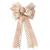 And Stylish Versatile Double Layer Christmas Bow With Maple Leaf And Striped Design Decor For