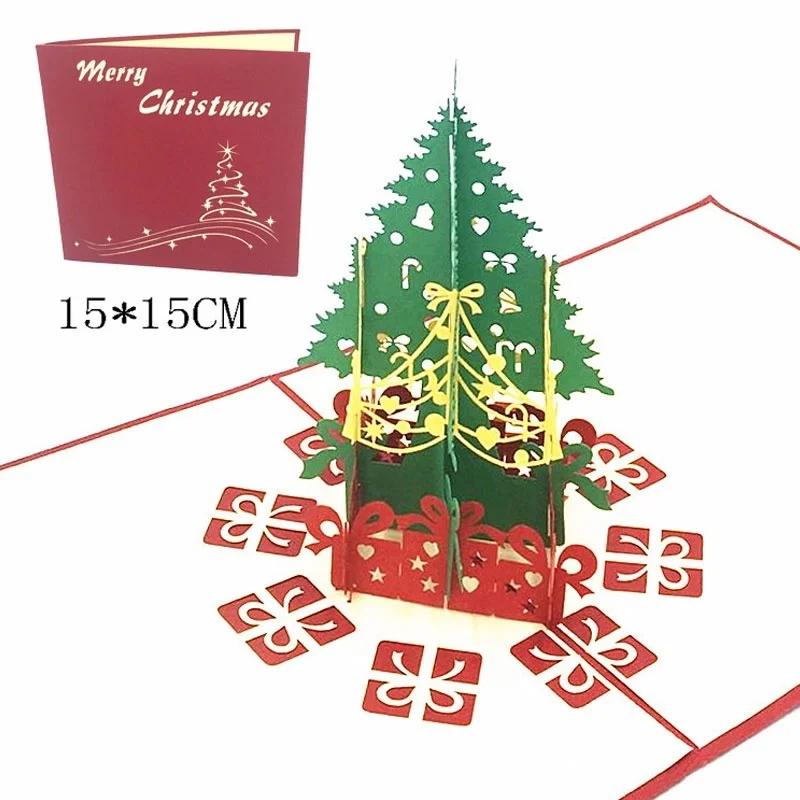 Christmas Birthday Valentine Greeting Card Paper Art Multi Patterns 3D Greet Cards Birthdays New Year Festival Carding Gift