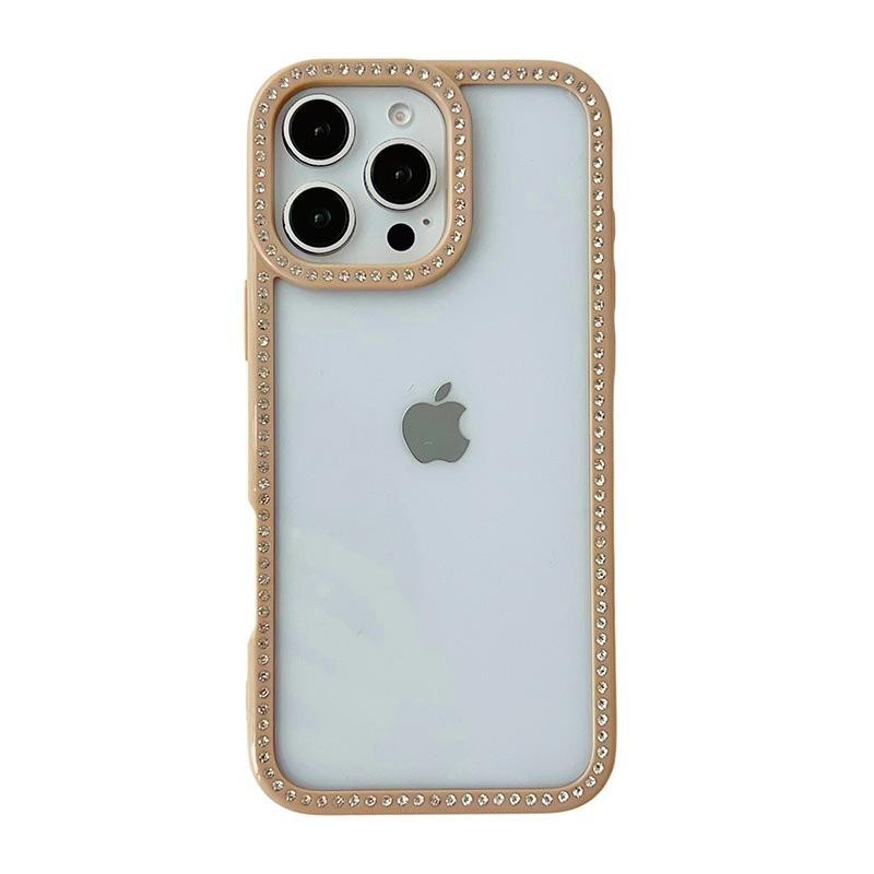 

Підходить для iPhone15 Прозорий Рифлений Протиударний Чохол для Мобільного Телефону Apple 16 ProMax Цукерковий Страз Магнітний Захисний Чохол iphone 16 promax（6.7）