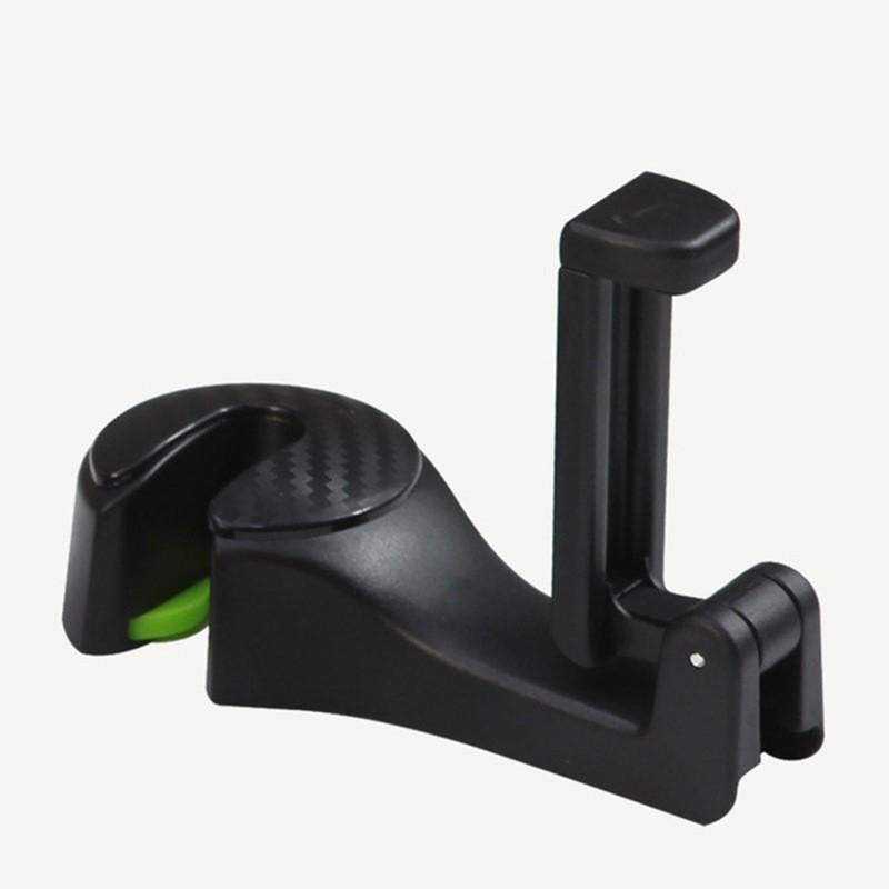 2 In 1 Car Headrest Hook with Phone Holder Seat Back Hanger for Bag Handbag Purse Grocery Cloth Car Phone Holder Car