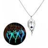Wolf Pendant Necklace Luminous Animal Sweater Chain Long Necklace Glow In the Dark Jewelry Gift for Women Men Teens
