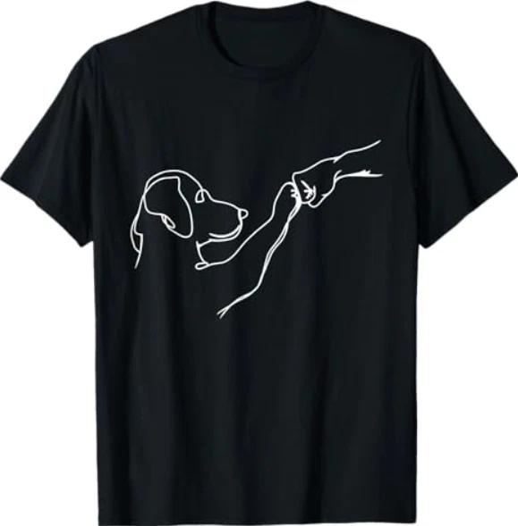 Dog and People Punch Hand Dog Man Friendship Bump Dog s Paw T-Shirt 2XL