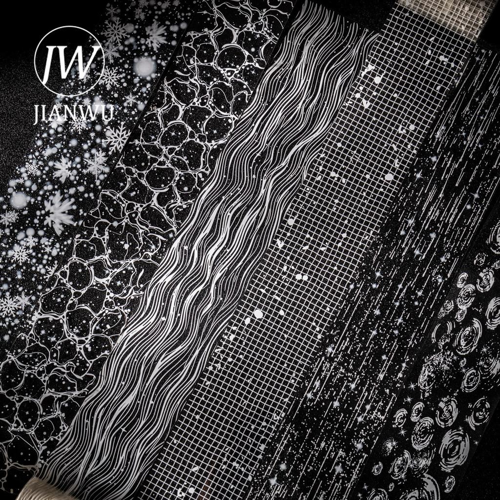 JIANWU 50mm*200cm Faint Light Weave Dream Series Vintage Water Rays Landscape Material Collage Tape Creative Journal Stationery