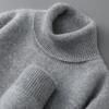 Men's 2025 High Neck Cashmere Wool Pullover - Thick, Double-Strand Knit Sweater for Autumn and Winter.