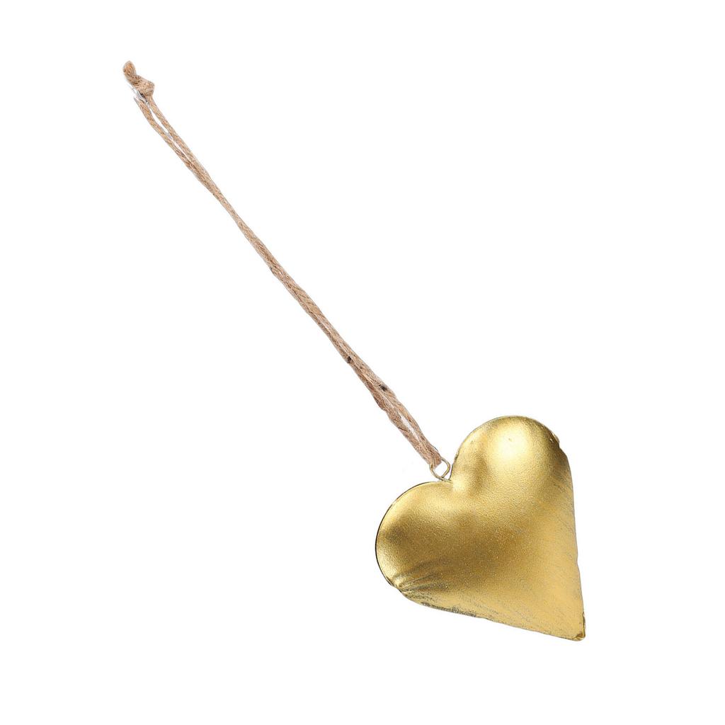 Decorazione a Forma di Cuore 3D in Metallo Ottone Vintage Ornamento da Appendere Decorazione per San Valentino Arte da Parete con Corda per Casa Interno Esterno 10x10cm
