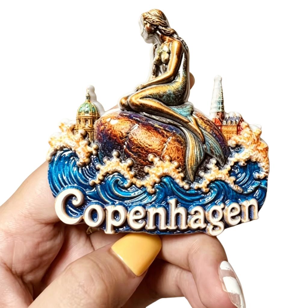 Europe Denmark 3D Fridge Magnets Sticker Tourism Souvenir Refrigerator Magnets Sticker Home Kitchen Decor