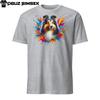 Colorful Shetland Sheepdog Unisex T-Shirt Mens Womens Tees Top | Vibrant Dog Design Short Sleeve Tee
