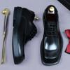 Luxury Mens Business Genuine Leather Shoes Fashion Wedding Oxfords Lace-up Pointed Toe Black Derby Dress Shoes
