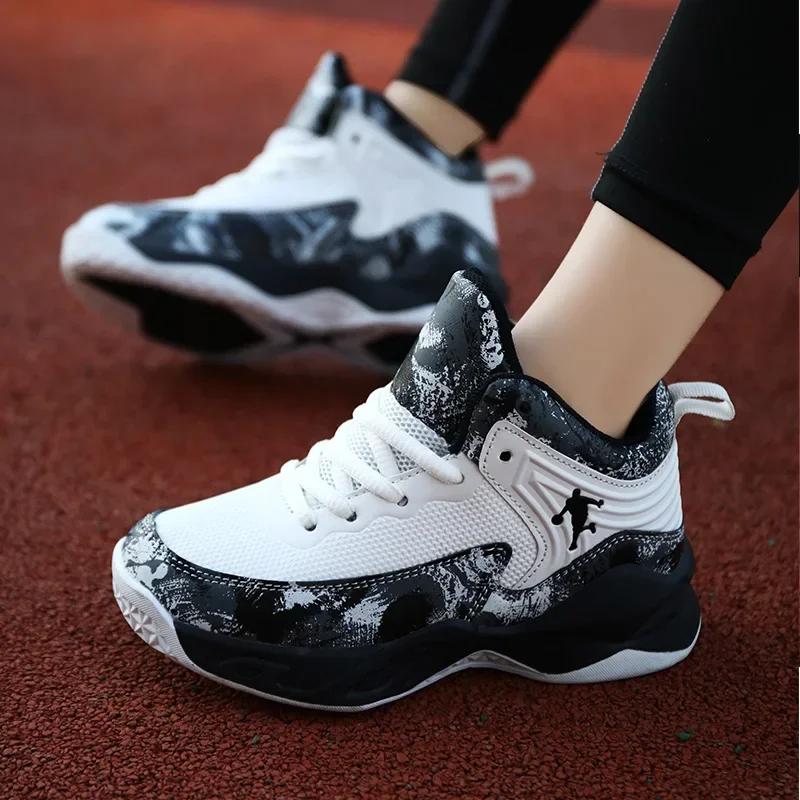 Basketball Shoes for Kids Sneakers New Boys Brand Thick Sole Non-slip Children Sports Shoes Child Boy Basket Trainer Shoes