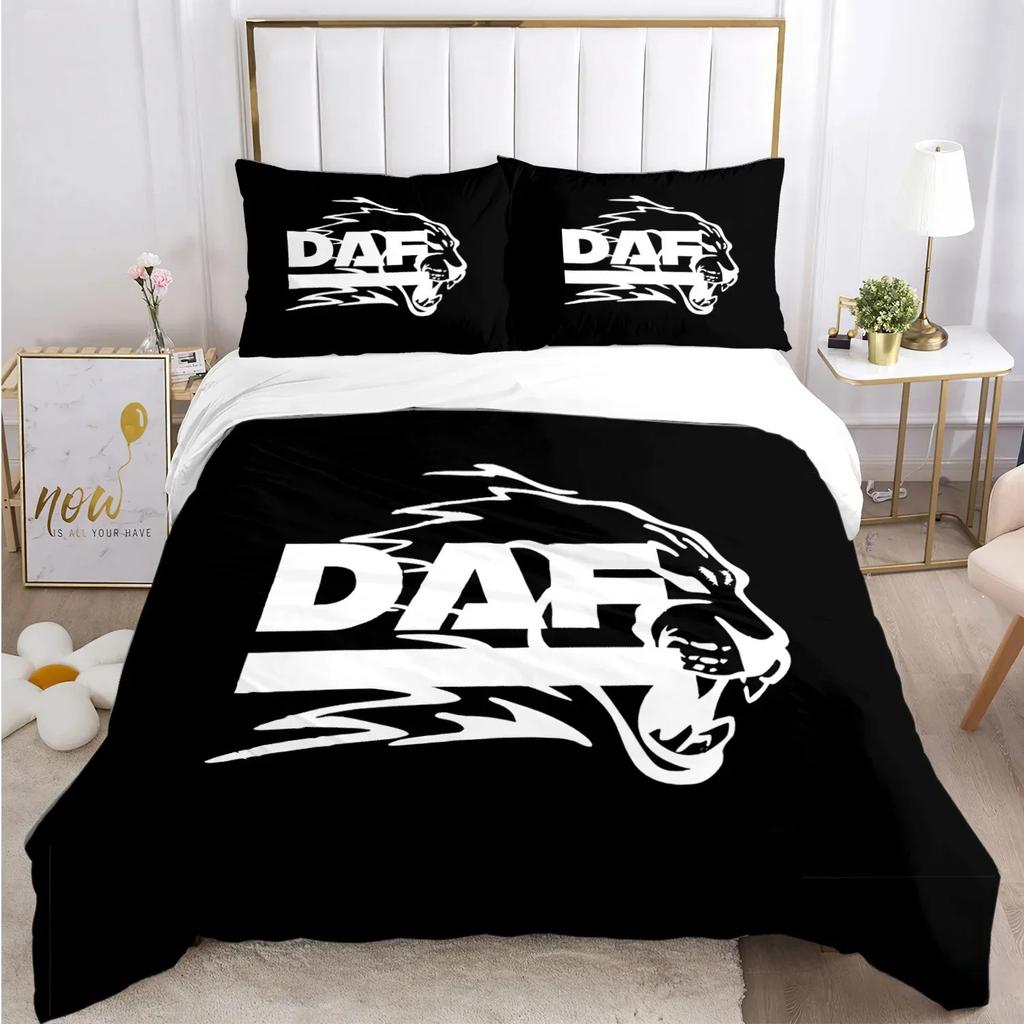 Federa Piumone con Logo Camion DAF alla Moda Set Biancheria da Letto Coperta Morbida e Federe per Ragazzi Singolo_Matrimoniale_Queen_King