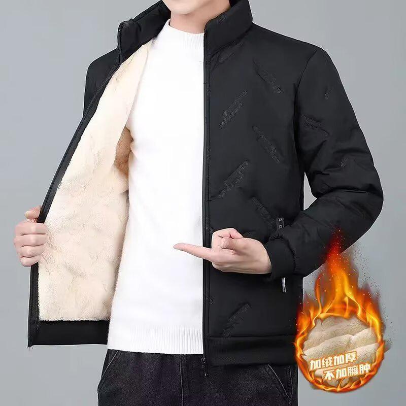 

2025 Men s Winter Lambswool Puffer Jacket - Warm, Versatile, Trendy, and Fashionable Cotton Coat XL чорний