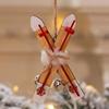 Home Party Decor Ornaments Xmas Christmas Decoration Wooden Sled Wooden Skiing Christmas Pendants