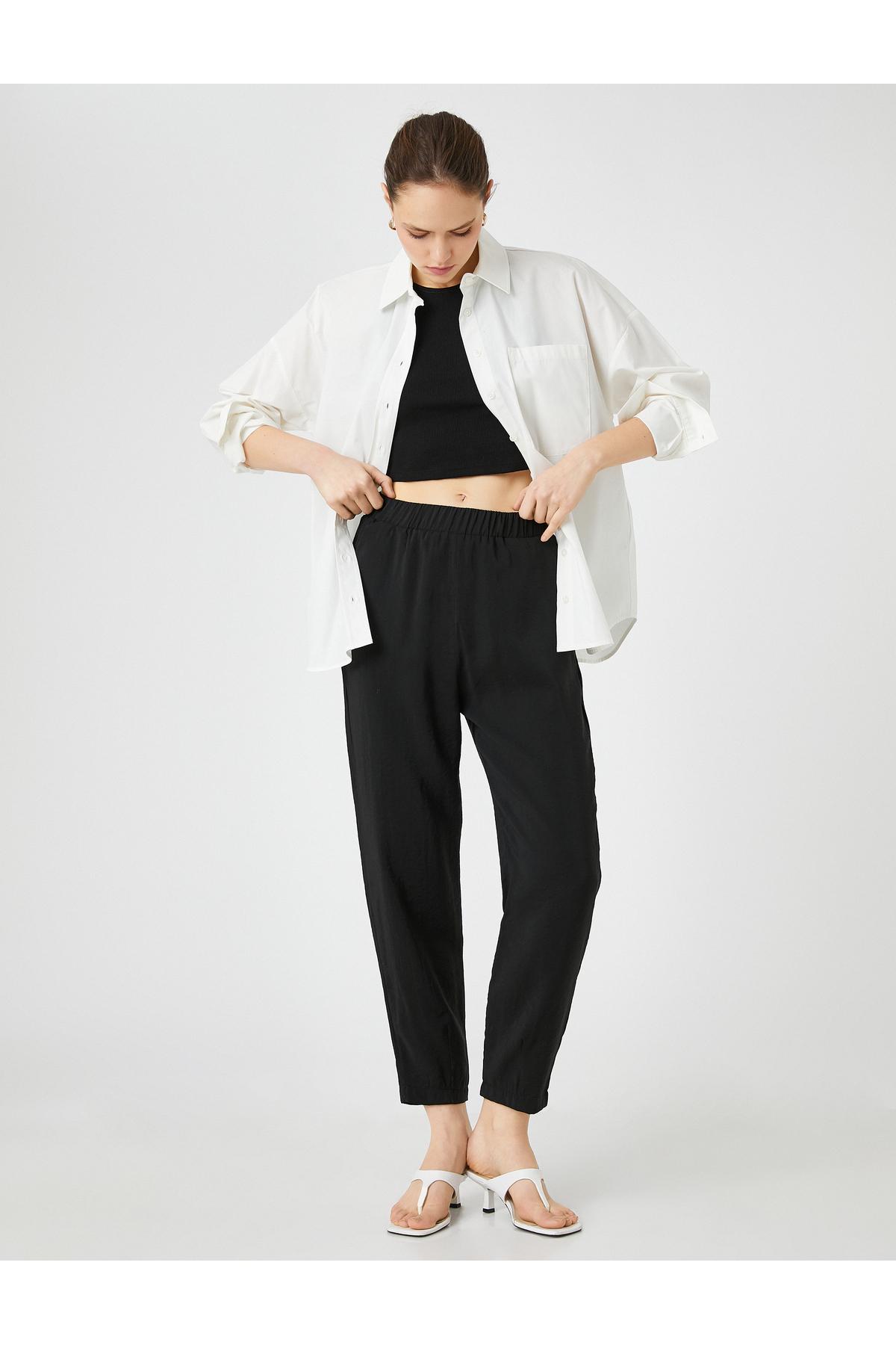 

Брюки женские стандартные черные с нормальной талией 3sak40008pw..