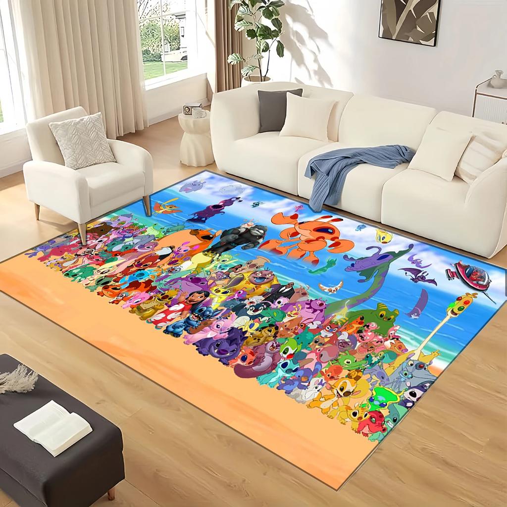 27 Style Lilo Stitch 2 Monster Cartoon Carpet Rug for Living Room Bedroom Home Sofa Decoration,kids Play Non-slip Floor Mat