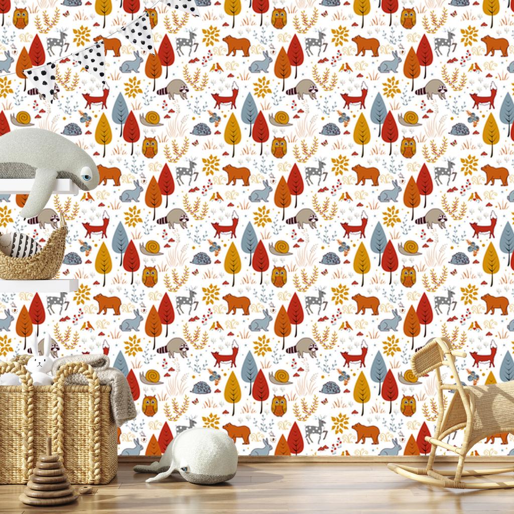 Forest Animals Wallpaper for Living Room and Bedroom 50x1000
