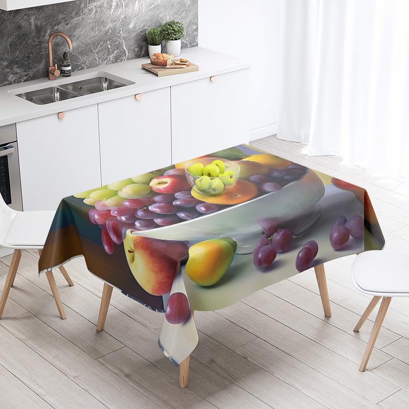 Tischdecke mit Lebensmittelmotiv, wasserdicht und ölabweisend, nordischer Stil, Küchentischdecke, moderne Heimdekoration