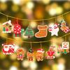 12Pcs Acrylic Christmas Theme Diamond Painting Hanging Ornaments Kit 5D DIY Diamond Art Hanging Decorations for Christmas Tree