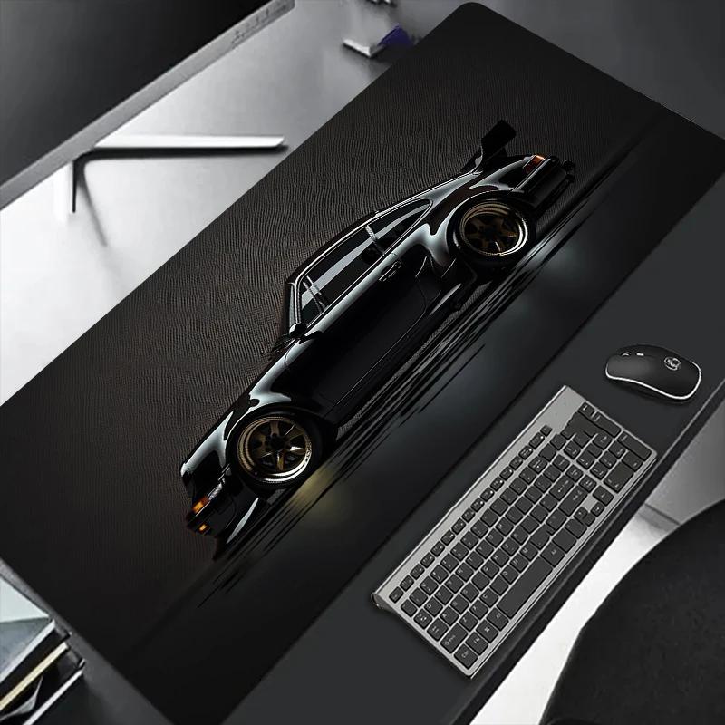 Grand Tapis de Souris Design Voiture de Sport Blanche Gaming Base en Caoutchouc Antidérapante Tapis de Bureau Étendu pour Joueur Utilisation au Bureau Accessoires Informatiques