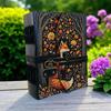 Fox Leather Journal Vintage Handmade, Grimoire Fat Journal with Key Blank Spell Book of Shadows, Celestial Christmas Gifts