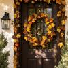 Artificial Maple Leaf Garland Faux Pumpkin Vine Decorative Hanging for Autumn Indoor Outdoor Party Home Wedding